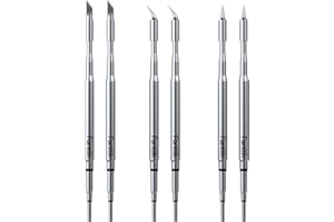 Fanttik C210 Soldering Iron Tips, Replacement Solder Tips for T1 Max, C210-K/I/IS, Rapid Heating, Minimum Required Power 12W, Solder Bits for Soldering Iron, 6 Pcs