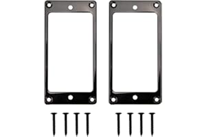 2PCS Yootones Metal Humbucker Pickup Ring Cover Frame Replacement Compatible with LP SG Guitar Mounting Electric Guitars (Black)