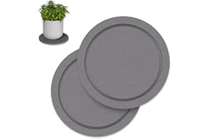 Johamoo Plant Saucer for Indoors, 2 Pack 8 Inch, Instantly Dry Diatomaceous Earth Plant Trays, Stone Plant Pot Saucers Drip & Drainage Tray, Gray