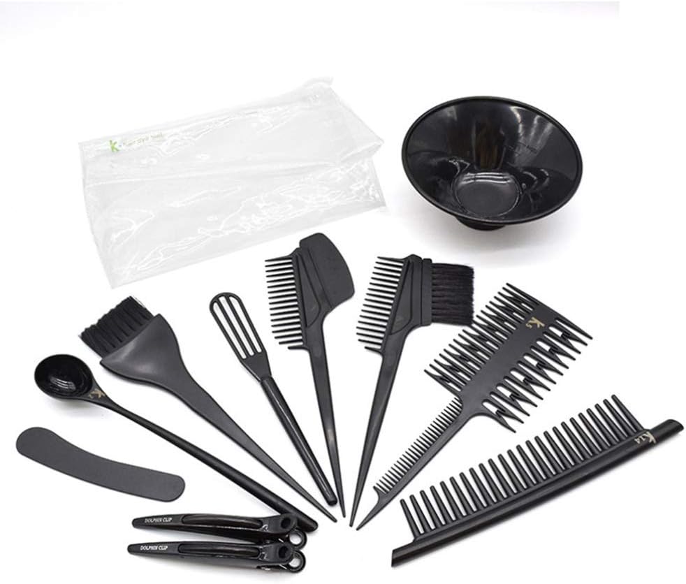 Beaupretty Hair Color Brush and Bowl Hair Clip Comb for DIY Salon Dorm Home Hair Dryers Bleaching Kit Hair Dye Tools Disposable 1 Set - Image 3