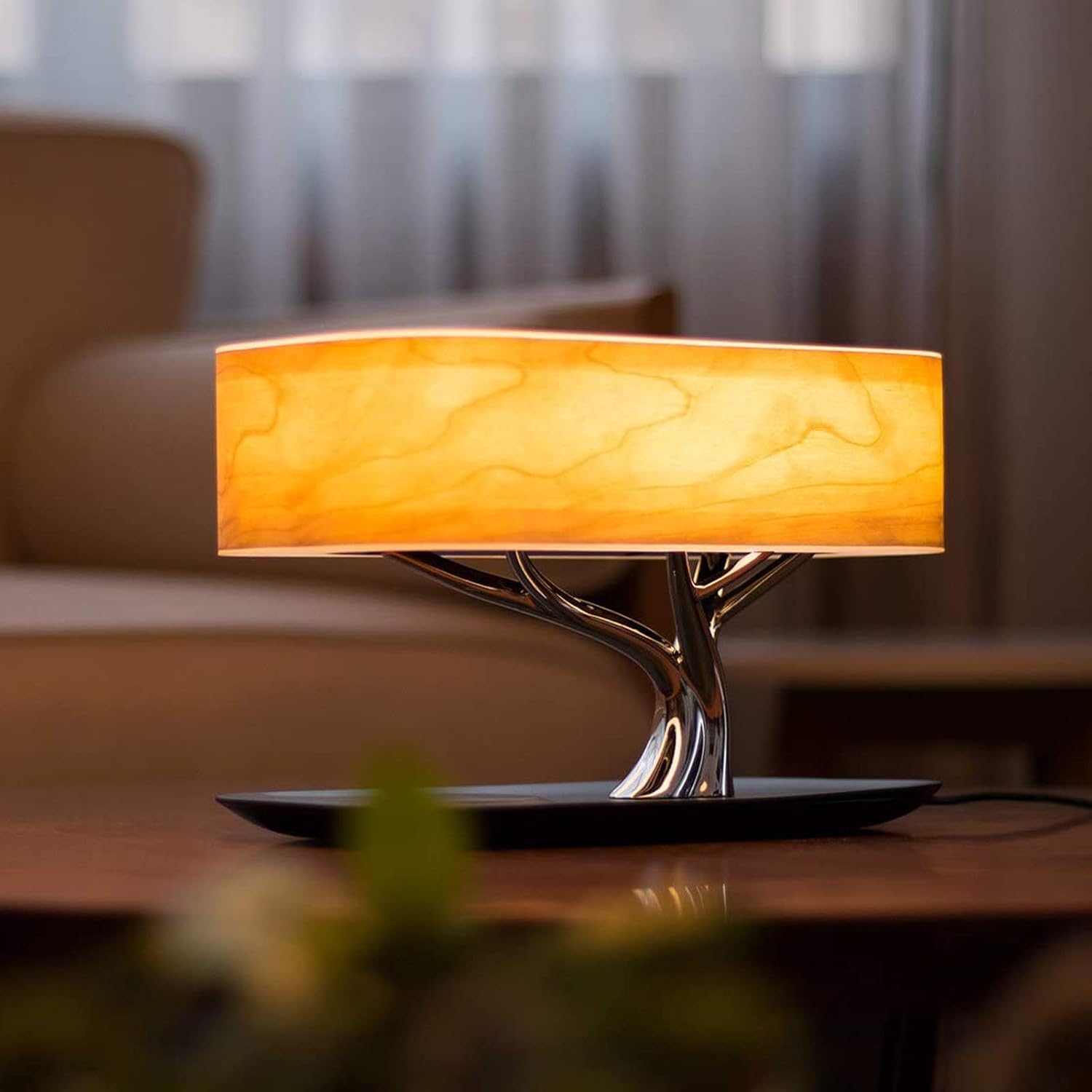 Bedside Lamp With Wireless Charger Led Table Lamp And Built-in