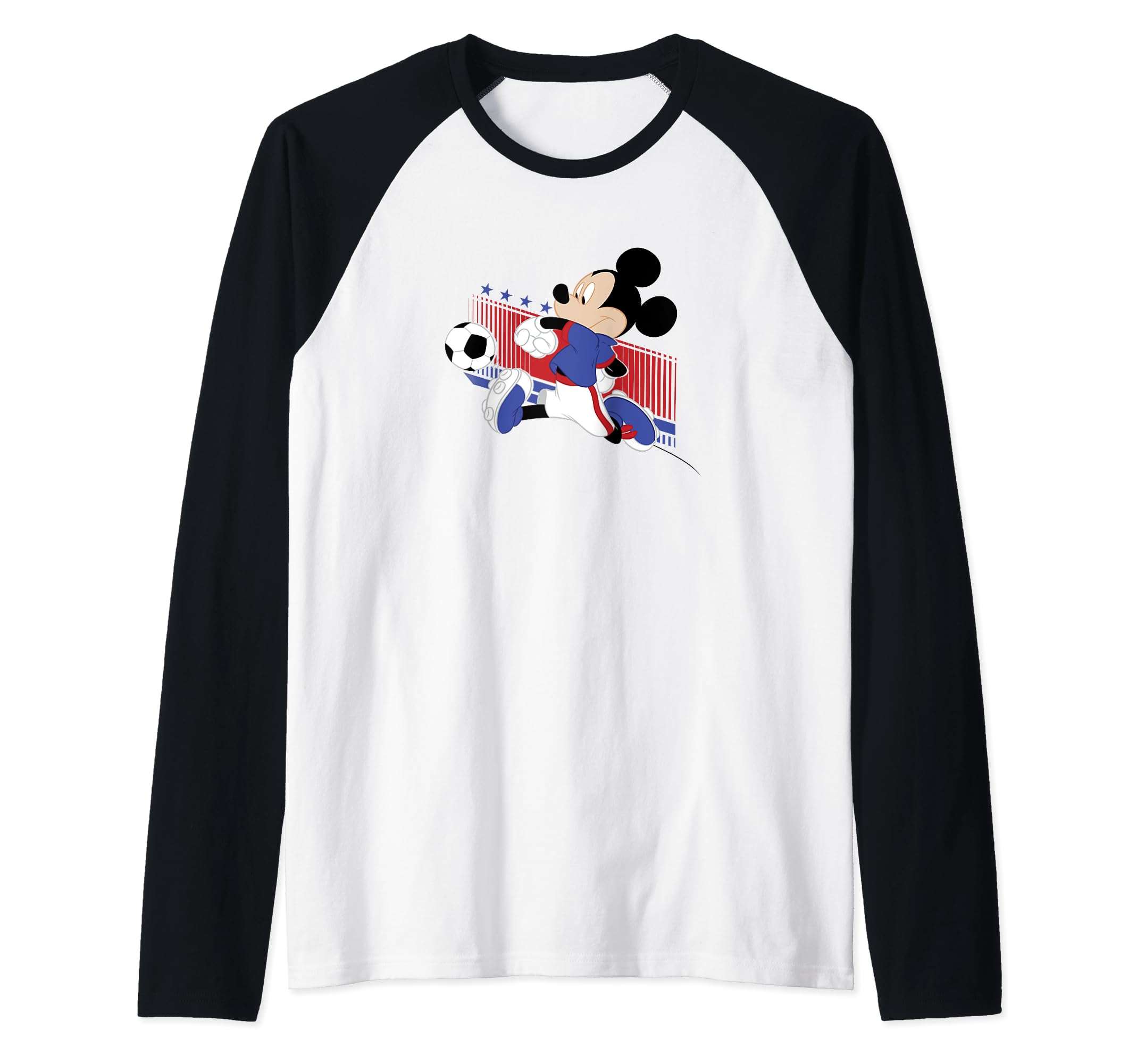 Disney Mickey And Friends USA Soccer Raglan Baseball Tee