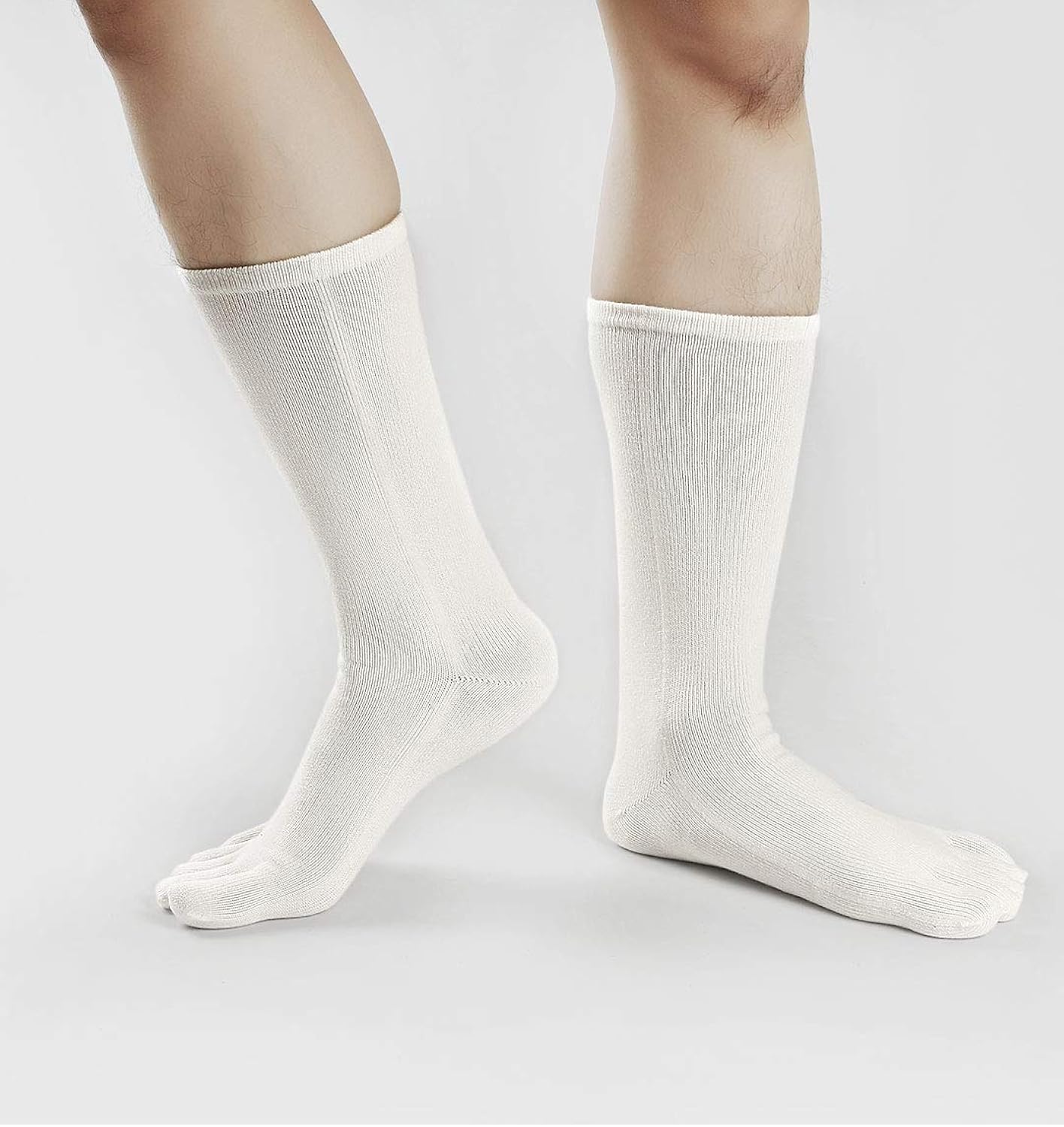 PUTUO Mens Cotton Five Toe Socks: Crew Finger Socks for Sports Running, Multicoloured-5 works, 6-10 - Image 5