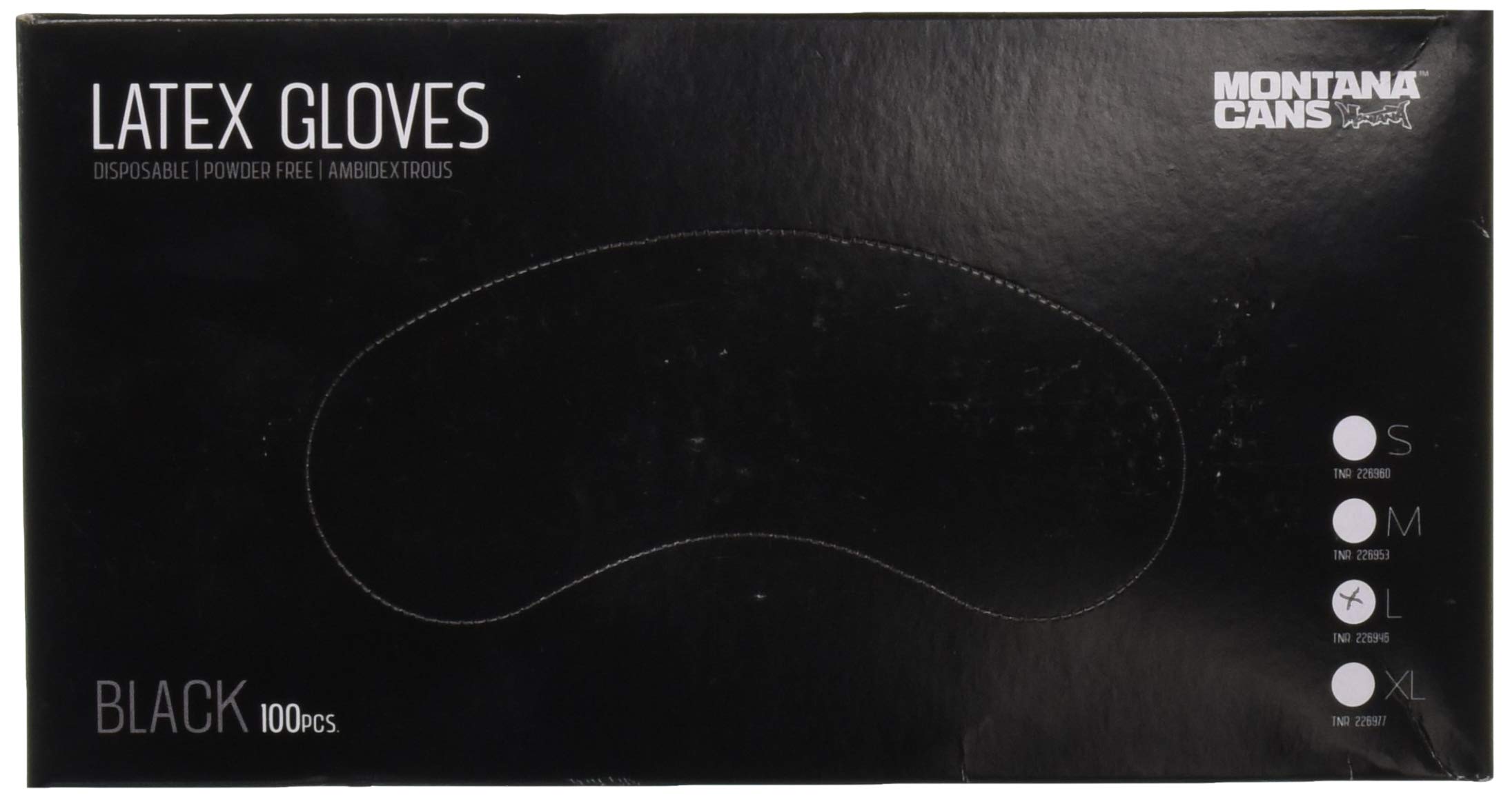 226946 MT Black Latex Gloves Size Large