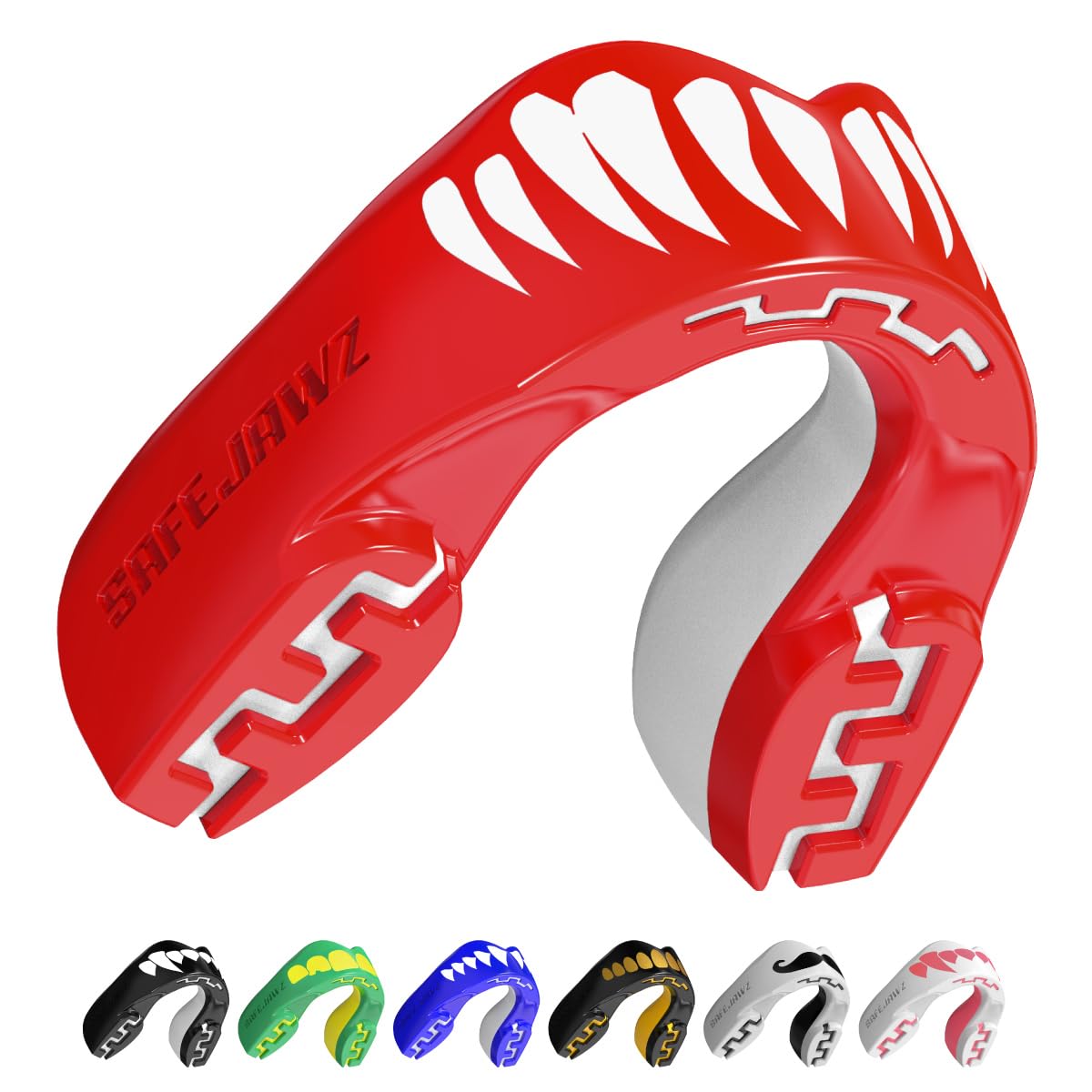 SafeJawz Sports Mouthguard Dual Layer Premium Protection Adults and Junior Gum Shield with Case for Boxing, MMA, Rugby, Martial Arts, Judo and All Contact Sports