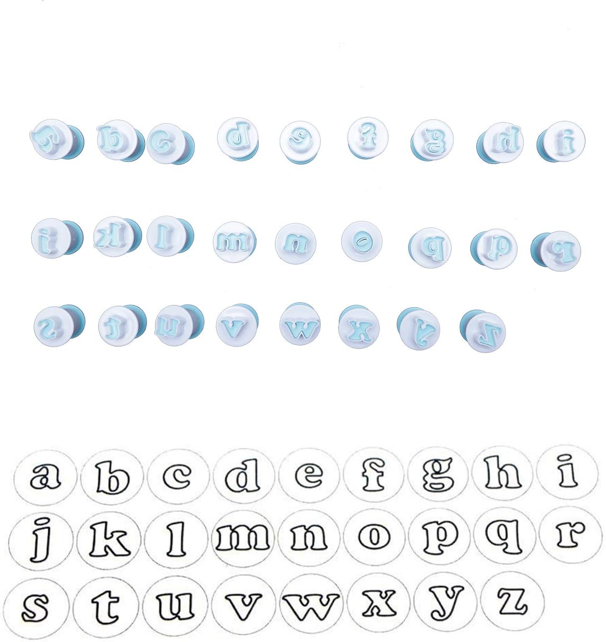 26pcs Alphabet Cookie Cutters Set Letters Fondant Cutters and Molds for Biscuit Cake Decorating Supplies (Lowercase Letters)