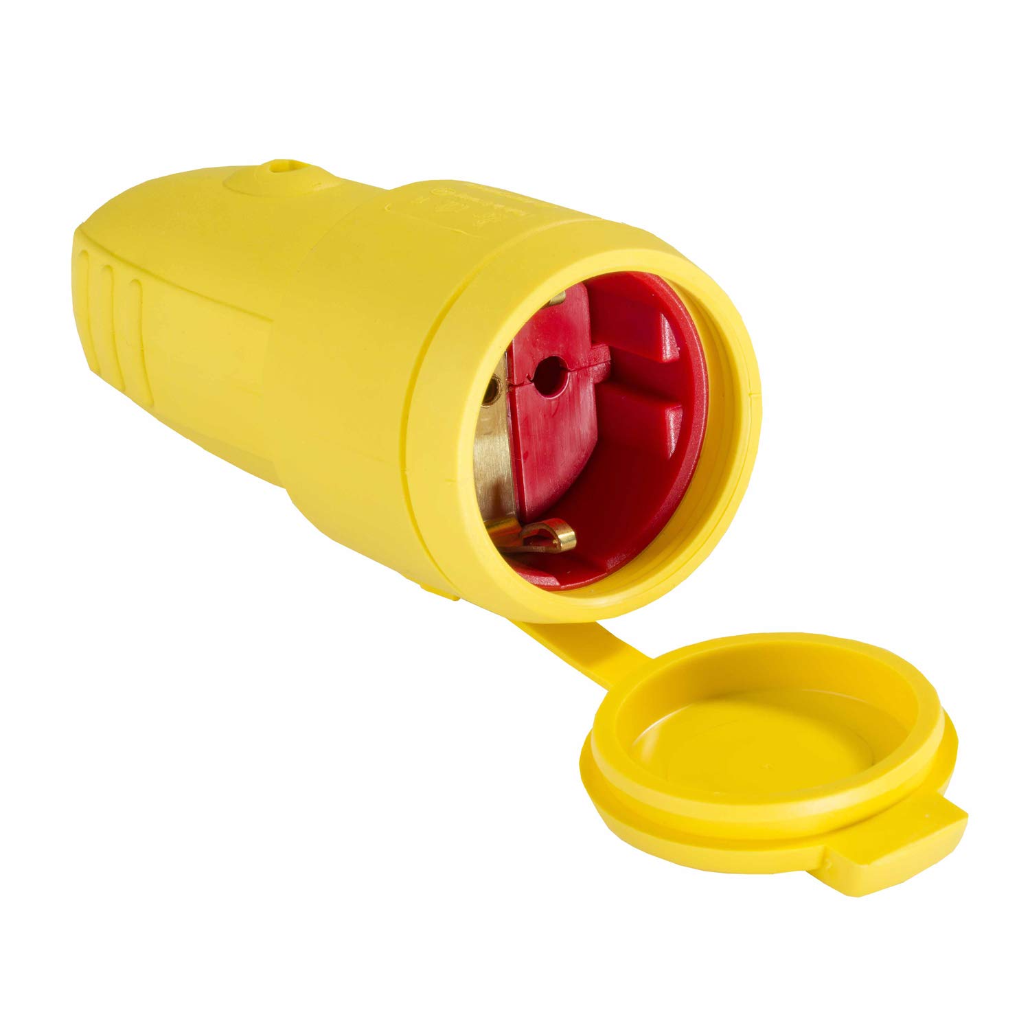 AS – Schwabe IP44 Rubber Coupling Without Cable – Suitable for Outdoor Use, Yellow, 62413
