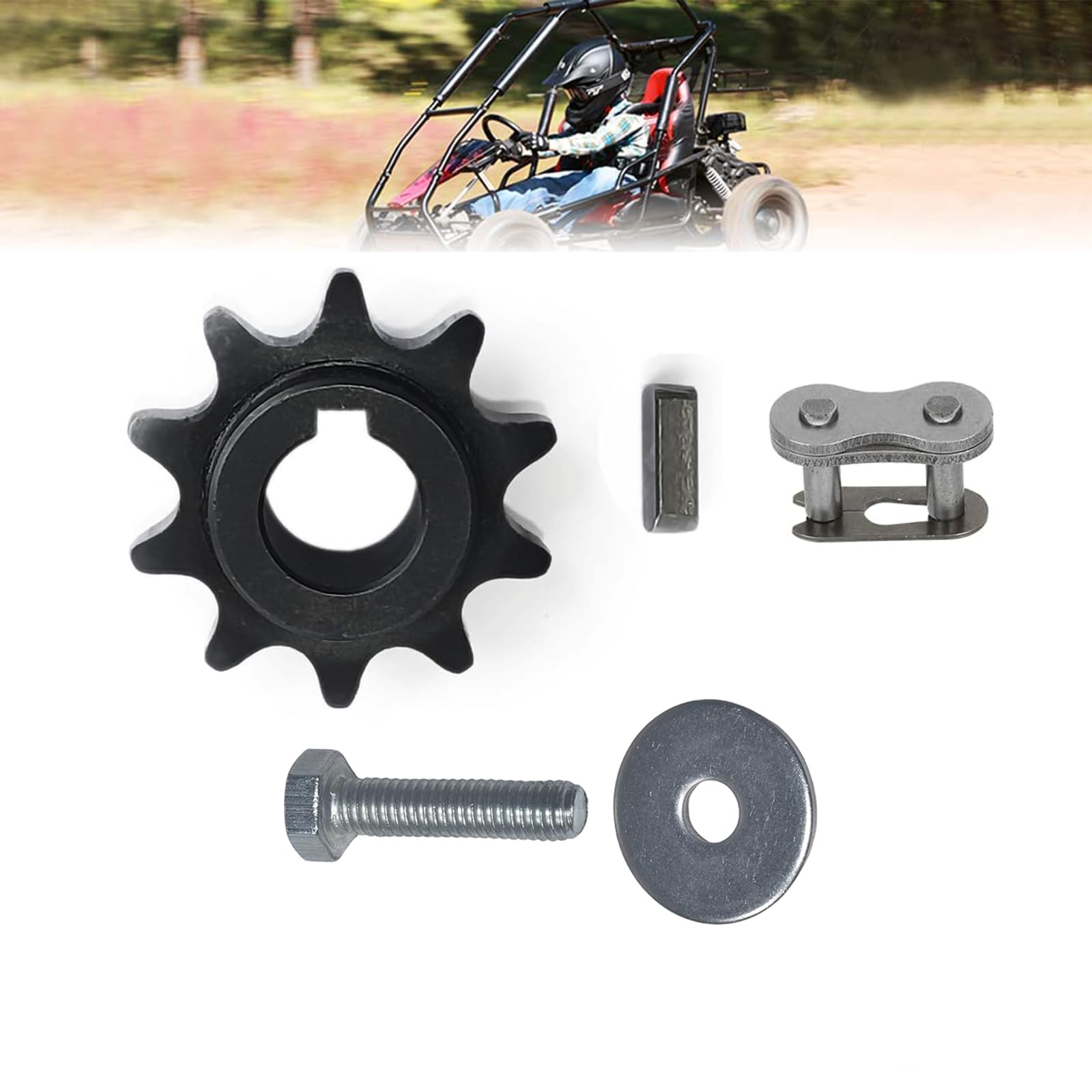 QYMOTO 40/41/420 Chain Sprocket 10 Tooth 5/8'' Bore 3/16'' Keyway