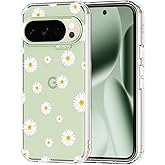 MOSNOVO Case for Google Pixel 10 Pro XL, [Buffertech 6.6ft Military-Grade Drop Protection] [Anti Peel Off Tech] Clear TPU Bumper Phone Case Cover Design - White Daisy