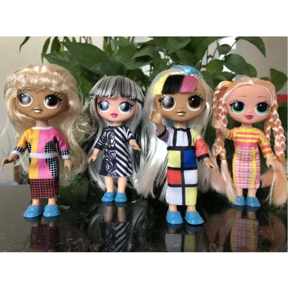 4PCS LOL dolls Surprise toys O.M.G. Disco Dollie Fashion Doll Beautiful Hair Doll Generation Sister 
