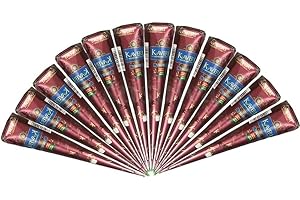 ZENIA 12 Pack Cones Natural Ready to Use Henna Paste Hair Color Hair Dye Cones