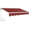 ADVANING Luxury Series, 12'x10' Electric Retractable Awning, Premium Quality Fully Assembled UV+ Sun Shade Canopy, Terracotta, EA1210-A104H2
