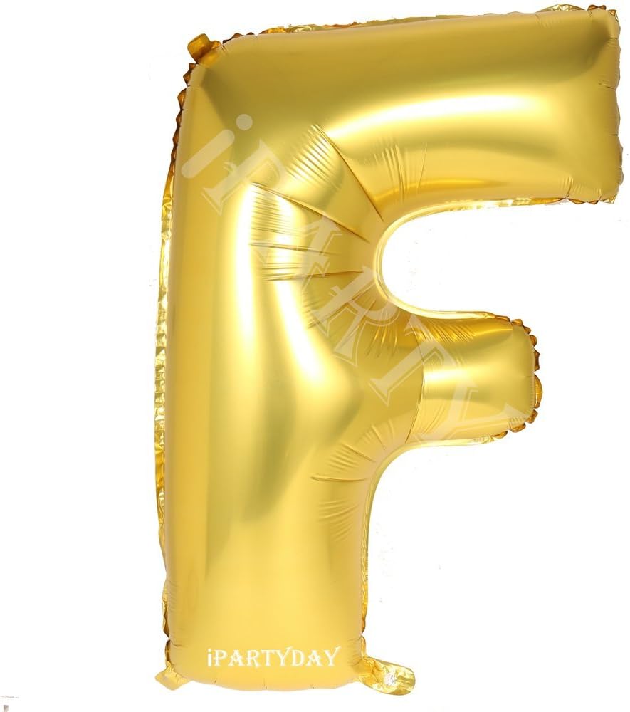 Letter Balloons,2 PCS 40 Inch Giant Gold Letter Balloon, Premium Quality Birthday Party Decorations Jumbo Helium Foil Mylar Balloons (Gold Letter F)