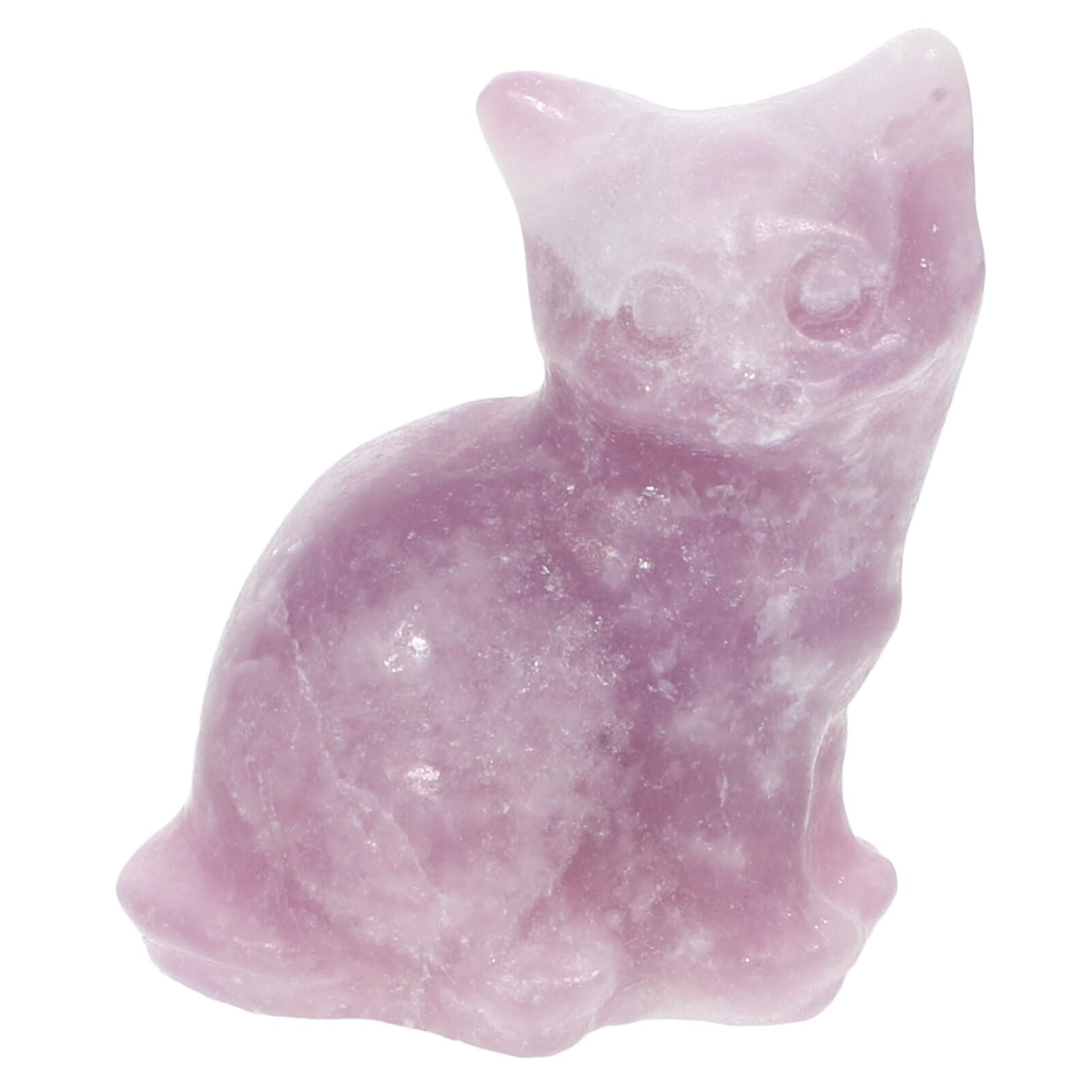 ifundom Cat Rose Quartz Crystal Cat Kitten Figurine Cat Lucky Kitten Animal Fengshui Statues Animals Collectible Cat Figurine Table Centerpiece Ornament