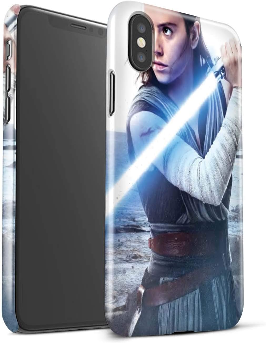 Gloss Phone Case for Apple iPhone XS Max Star Wars Resistance Heroes Rey Design Glossy Hard Snap On Cover