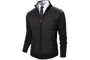 Msmsse Men's Knitted Cardigan Sweater Causal Thick Full Zip Sweaters for Men Coat