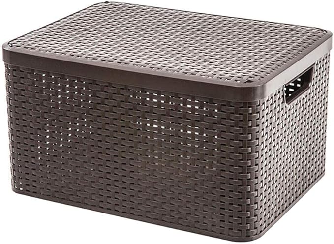 MAALYWD Cesta De Almacenamiento De Ratán Marrón Casa De Campo cestas