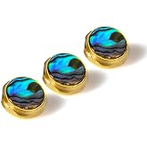 Cheerock 3-Pack Trumpet Valve Caps Finger Button Replacement | abalone shell inlay finish, decorative button upgrade, fits most standard trumpets, 3 piece set, brass instrument accessory