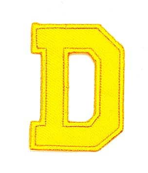 Parche Con La Letra D De Rabana En Color Amarillo Con El Texto En Inglés English Alphabet Character School Az Patch Para Diy Applique Iron On Patch T