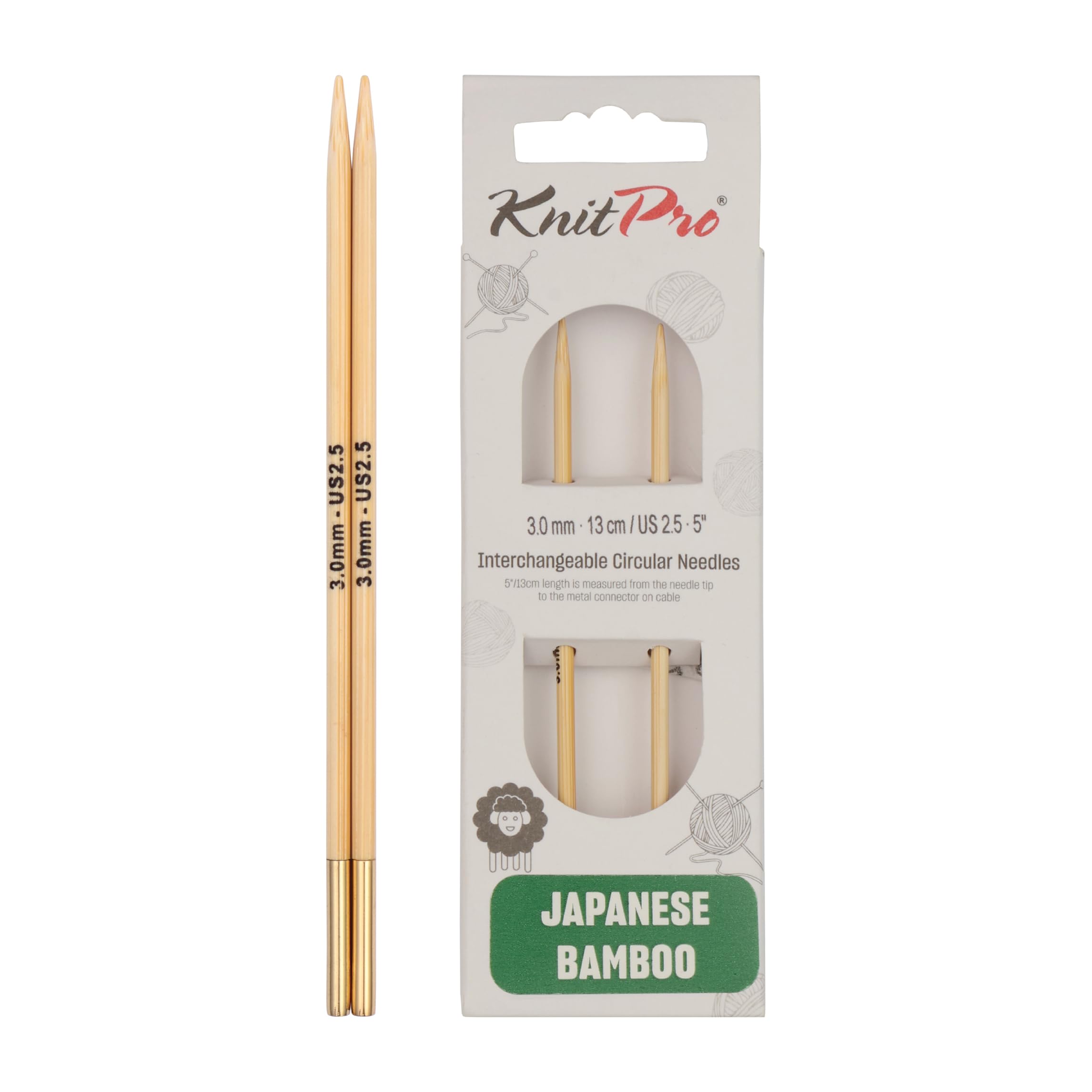KnitPro Bamboo Interchangeable Circular Needles 5" (13cm) | 3.00mm — image 1