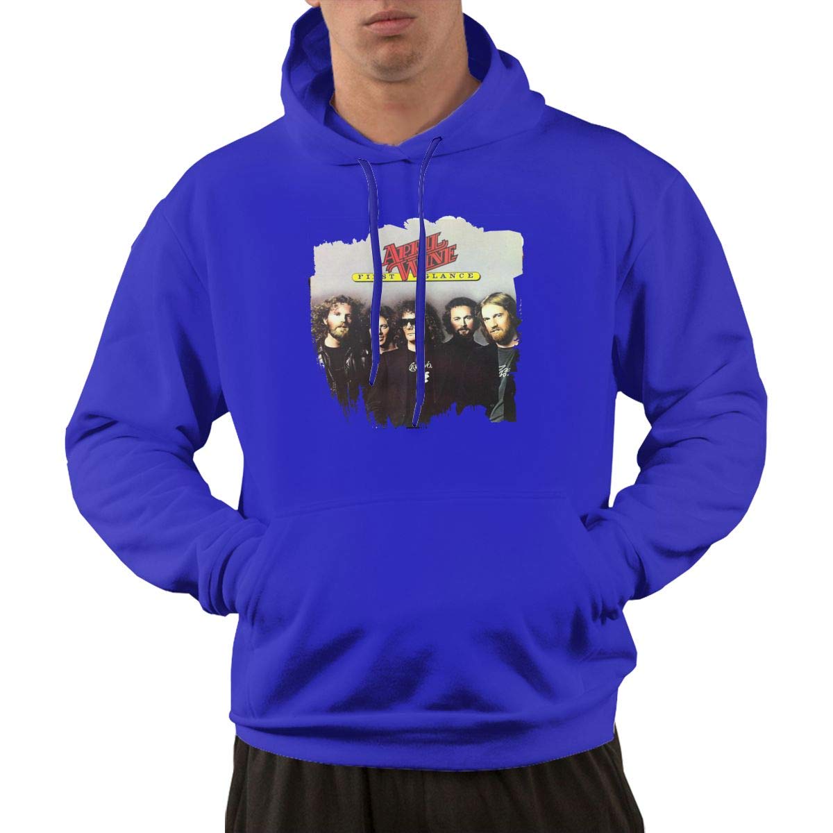  Pullover Casual Blue Print April Wine Music Band Hooded With Pocket M T Shirt