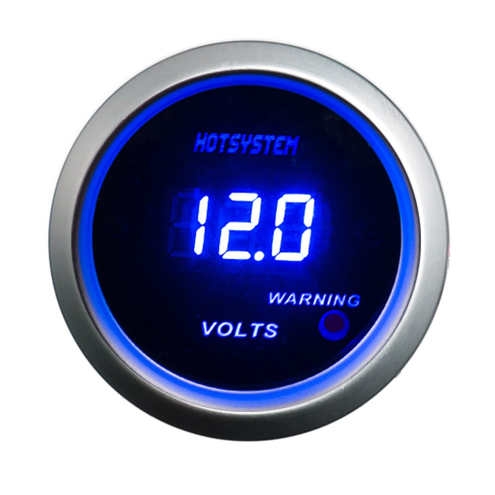 HOTSYSTEM Universal 2" 52mm Blue Digital LED Volt Voltmeter Gauge 015V