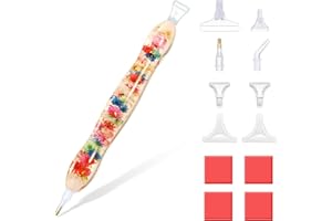 RECORDARME Diamond Painting Pen, Diamond Art Tools Accessories Pen,Ergonomic Diamond Art Drill Pen with Wax and Tips (Colorful Flower)