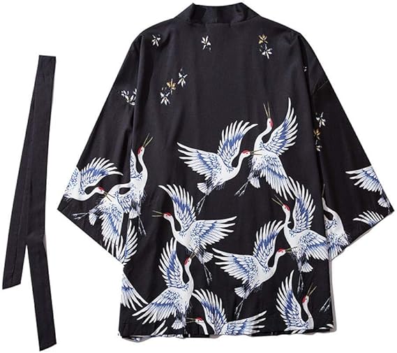 Amazon Co Jp 和風クレーン着物東京ストリート羽織メンズ レディース カーディガン日本ローブガール中国語繁体アジアの洋服 Ztoyby 服 ファッション小物