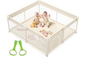 Mloong Extra Large Baby Playpen - 69×59in Play Pen for Babies and Toddlers, Infants Playpen, Sturdy Baby Play Yard, Parc Pour