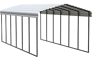 Arrow Carports Galvanized Steel Carport, Full-Size Metal Carport Kit, 12' x 29' x 9', Eggshell