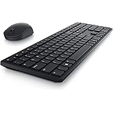 Dell Advanced Wireless Keyboard and Mouse &ndash; KM520 - Wireless, 2.4 GHz Interface, USB Wireless Receiver, Volume, Mute Hot Keys, 3 Mouse Buttons, US English, 1 Year Limited Warranty - Black