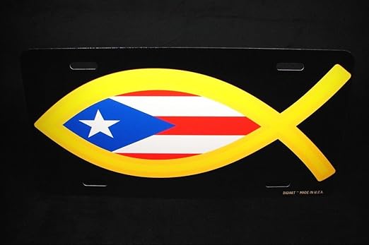 Amazon Com Jesus Fish Metal License Plate Tag For Cars With