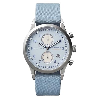 Buy Triwa Sky Lansen Blue Leather Chrono Watch at Ubuy Kuwait