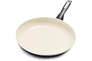 GreenPan Rio Healthy Ceramic Nonstick 12" Frying Pan Skillet, PFAS-Free, Dishwasher Safe, Black