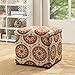 Homepop Home Decor | Classic Square Storage Ottoman with Lift Off Lid | Ottoman with Storage for Living Room & Bedroom, Suzani 17.50