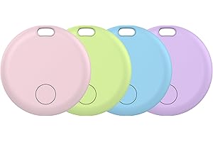 AOWOKA Tracker Air Tag-4 Pack: Smart Bluetooth Tracker, Item Finder Works with Apple Find My (iOS Only) App, Trakcer Tag Locator for Keys, Luggage, Satchel, Backpack etc. (Not for Android Devices)