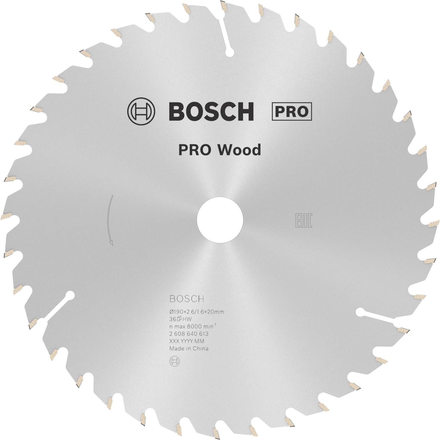 Bosch 1x PRO Wood Circular Saw Blade for Corded Hand-Held Circular Saws (for Softwood, Hardwood, Ø mm, Professional Accessory Hand-Held Circular Saw)