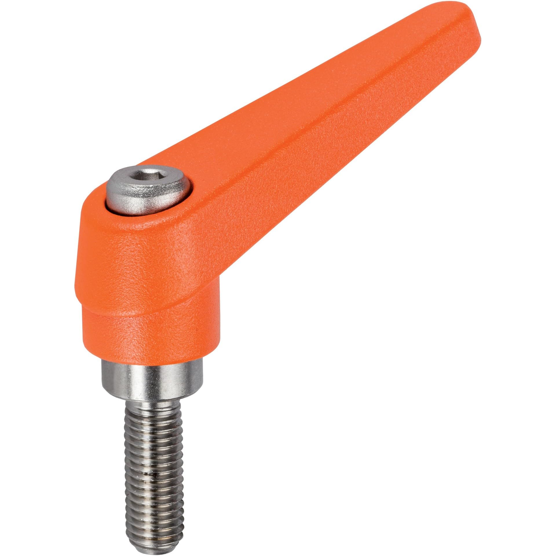 Halder 24390.0551 Adjustable Clamping Lever, Orange, D1 25 mm/D2 – M12/L1 = 32 mm