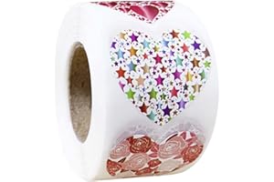 Valentine's Day Heart-Shaped Stickers - Pink Love Seal Labels Suitable for Wedding,Party Decorations-Paper Heart Stickers