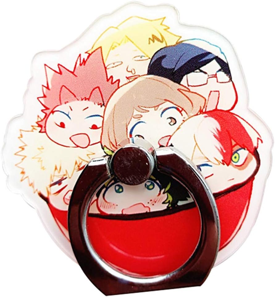 lunanana My Hero Academia Phone Holder & Stand, MHA Phone Finger Ring with 360° Rotation Hand Grip for Cell Phones and Tablets(H35)
