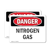 (2 Pack) Nitrogen Gas OSHA Danger Sign 24 Inch X 18