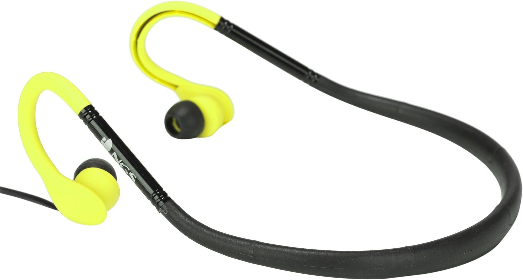NGS Cougar Waterproof Stereo Sport Earphones with Ear Hook - Yellow/Black