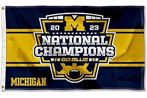 College Flags & Banners Co. Michigan Team University Wolverines 2023 Football Playoff National Champions 3x5 Grommet Flag