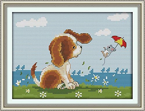 DIY Home Decor Funny Stamped Cross Stitch Kits for Beginners Egypt Cotton Thread Embroidery Kits, Goodbye Friend