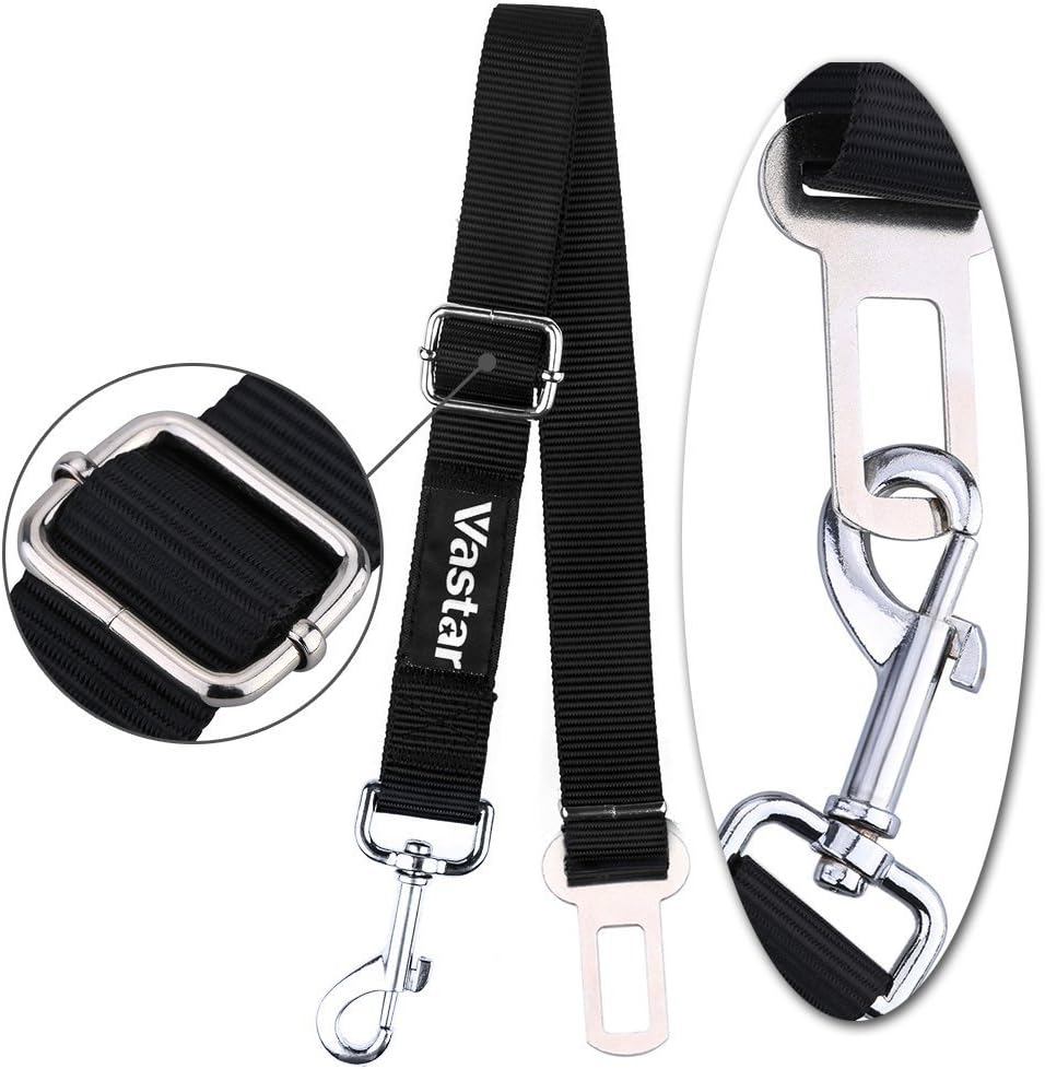 Vastar 2 Packs Adjustable Pet Dog Cat Car Seat Belt Safety Leads Vehicle Seatbelt Harness, Made from Nylon Fabric : Pet Supplies
