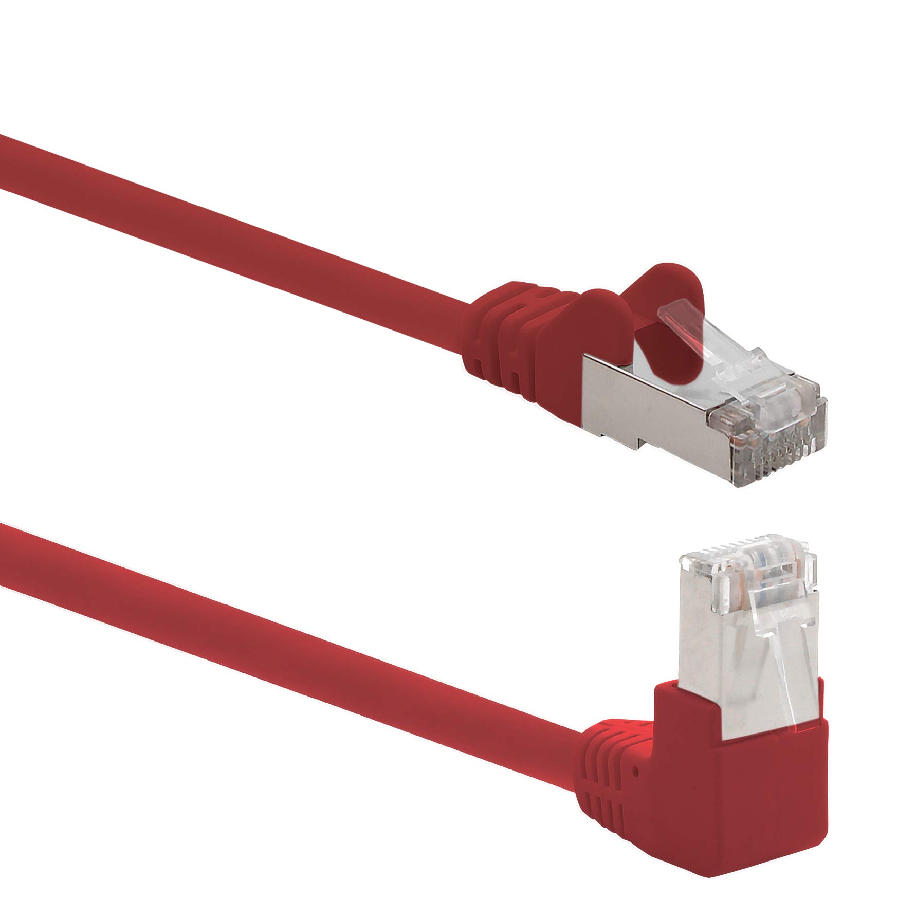 1aTTack.de 366297 Cat.6 network cable angle 90 degrees 15m - red - 1 piece - Cat6 patch cable (SFTP PIMF) 1000Mbit/s Rj 45 connector - 1 x 15m meter red