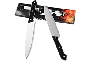 Knife Prop 2Pcs Fake Knife Halloween Kills Butcher Knife Prop Horror Cosplay Prop for Cosplay Costume Silver (2Pcs)