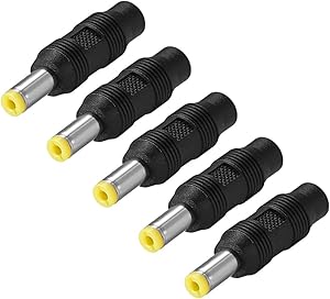 uxcell 5pcs DC Power Connector Adapter 5.5mm x 2.1mm Male Plug to 3.5mm x 1.35mm Female Jack Converter for Laptop CCTV Camera strip lighting