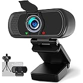 Hrayzan 1080p Webcam with Microphone, USB PC Camera 110-Degree Wide Angle Webcam with Tripod/Privacy Cover,Plug and Play Web Camera for Desktop Computer Laptop mac Video Conferencing Streaming