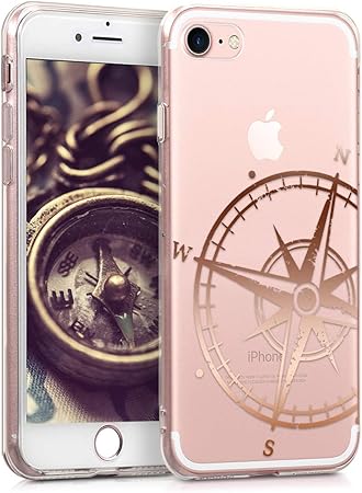 Kwmobile Hulle Kompatibel Mit Apple Iphone 7 8 Se 2020 Handyhulle Handy Case Kompass Vintage Rosegold Transparent Amazon De Elektronik